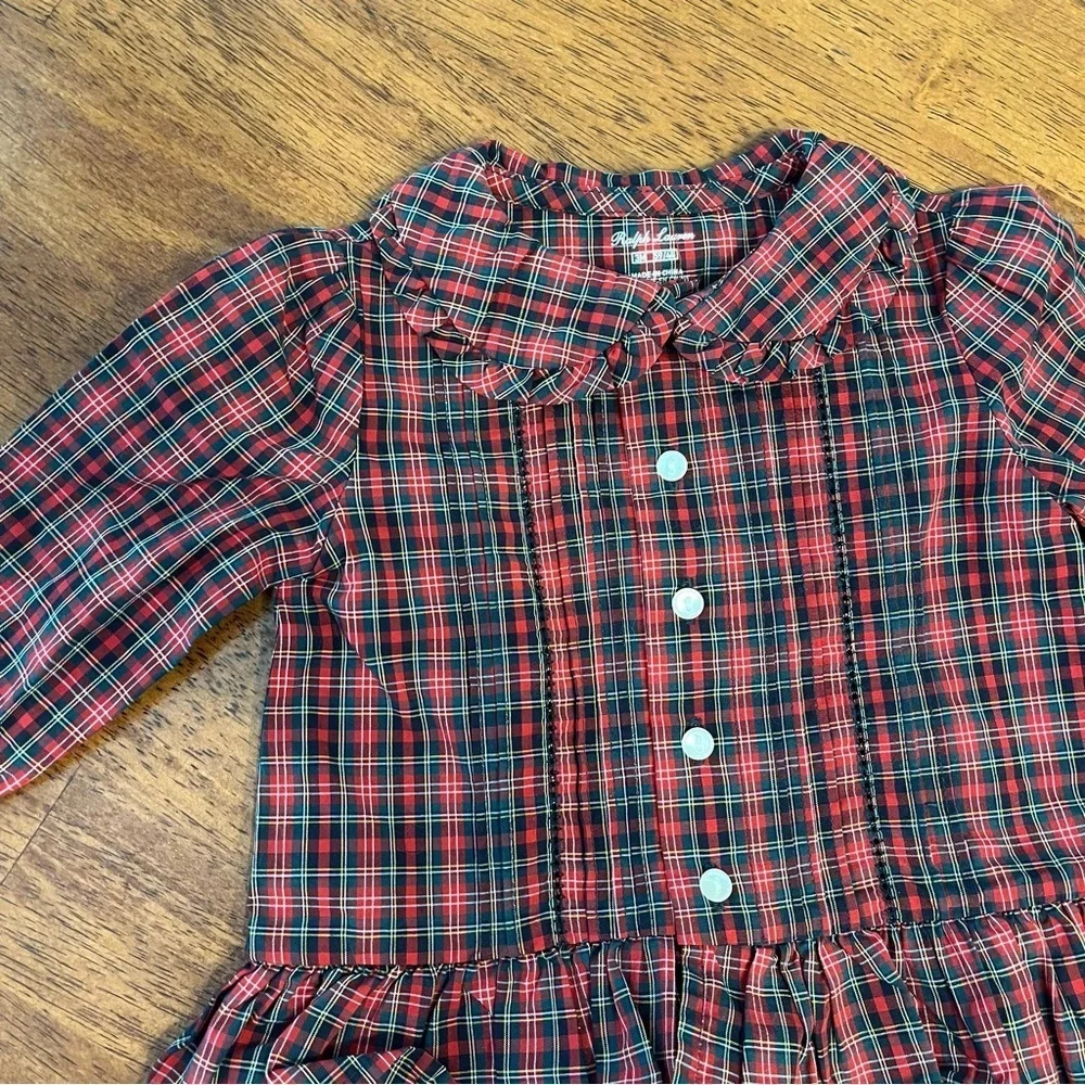 NWT Ralph Lauren Festive Red Black plaid set shirt leggings size 3 months